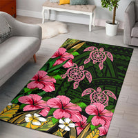 Hawaii Turtle Hibiscus Tropical Polynesian Area Rug - Floren Style - AH - Polynesian Pride
