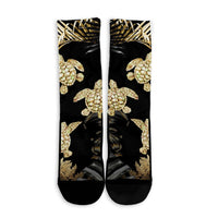 Hawaiian - Golden Tropical Turtle Crew Socks AH - Polynesian Pride