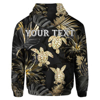 Custom Hawaiian Golden Tropical Turtle Hoodie - Polynesian Pride