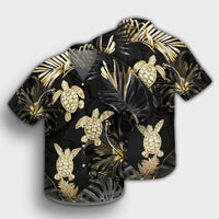 Hawaiian - Golden Tropical Turtle Hawaiian Shirt AH - Polynesian Pride