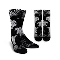 Hawaiian - Silver Tropical Turtle Crew Socks AH Crew Socks White - Polynesian Pride