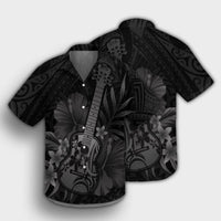 Hawaiian - Hawaii Ukulele Flower Hawaiian Shirt - Gray - AH - Polynesian Pride
