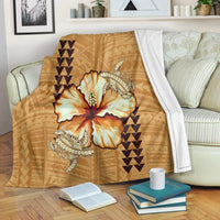 Hawaii Hawaiian Vintage Hibiscus Premium Blankets AH White - Polynesian Pride