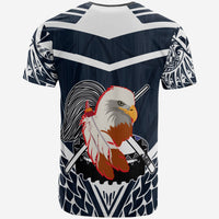 American Samoa T Shirt The Eagle With Polynesian Pattern Version Black - Polynesian Pride
