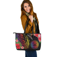 American Samoa Leather Tote - Tropical Hippie Style - Polynesian Pride