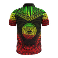 American Samoa Custom Polo Shirt Amerika Samoa Seal Polynesian Chief Tattoo Reggae Version - Polynesian Pride