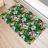 Animals And Tropical Flowers Hawaii Door Mat - Polynesian Pride
