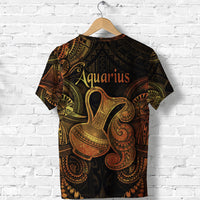 Aquarius Zodiac Polynesian T Shirt Unique Style Gold LT8 - Polynesian Pride