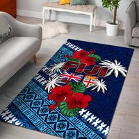 Fiji Patterns With Hibiscus Area Rug LT6 Blue - Polynesian Pride
