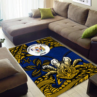 Niue Uga Area Rug Tribal Patterns Blue Style LT6 - Polynesian Pride