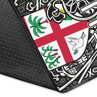 Fiji Area Rug Tapa Patterns White And Black Style LT6 - Polynesian Pride