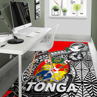 Tonga Hook Tattoo Area Rug White LT6 - Polynesian Pride