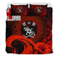 Tonga Bedding Set - Hibiscus And Wave Red - Polynesian Pride