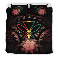 Kanaka Maoli Flamingo Hibiscus Rising Bedding Set Flamingo - Polynesian Pride