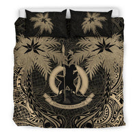 Vanuatu Duvet Cover Set - Vanuatu Coat Of Arms Coconut (Duvet Cover) Black - Polynesian Pride