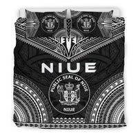 Niue Polynesian Chief Duvet Cover Set - Black Version - Polynesian Pride