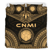 Northern Mariana Islands Polynesian Chief Duvet Cover Set - Gold Version - Polynesian Pride