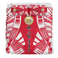 Hawaii Duvet Cover Set - Polynesian Tattoo Flag Black - Polynesian Pride