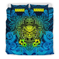 Polynesian Hawaii Duvet Cover Set - Hawaiian Tiki (Blue) - Polynesian Pride