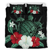 Hawaiian Map Turtle Hibiscus Polynesian Bedding Set - Polynesian Pride