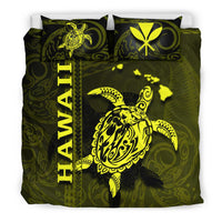 Polynesian Hawaii Duvet Cover Set - Turtle Hawaiian Yellow - Polynesian Pride