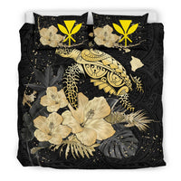 Kanaka Maoli (Hawaiian) Bedding Set - Turtle Hibiscus Gold Special - Polynesian Pride