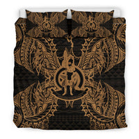 Polynesian Bedding Set - Vanuatu Duvet Cover Set Map Gold - Polynesian Pride