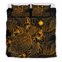 Polynesian Bedding Set - Marshall Islands Duvet Cover Set Gold Color Gold - Polynesian Pride