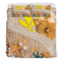 Polynesian Bedding Set Hawaii Duvet Cover Set - SeaShell Hibiscus - Polynesian Pride