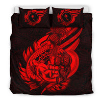 Polynesian Bedding Set - Chuuk Duvet Cover Set Father And Son Red - Polynesian Pride