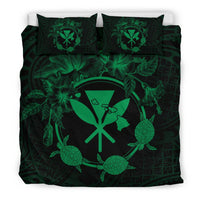 Hawaii Kanaka Turtle Hibiscus Polynesian Bedding Set - Anthea Style Green - Polynesian Pride