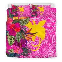 Papua New Guinea Bedding Set - Hibiscus Polynesian Pattern Pink Version - Polynesian Pride