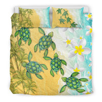 Hawaii Bedding Set - Hawaii Turtle Sea Hibiscus Coconut Tree Bedding Set - Polynesian Pride