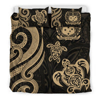 Samoa Polynesian Bedding Set - Gold Tentacle Turtle - Polynesian Pride