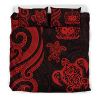 Samoa Polynesian Bedding Set - Red Tentacle Turtle - Polynesian Pride