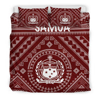 Samoa Bedding Set - Samoa Seal In Polynesian Tattoo Style (Red) - Polynesian Pride
