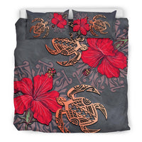 Hawaii Turtle Hibiscus Polynesian Bedding Set - Khoi Style - AH - Polynesian Pride