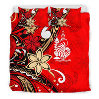 New Caledonia Bedding Set - Tribal Flower With Special Turtles Red Color - Polynesian Pride