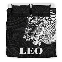 Sun In Leo Zodiac Bedding Set Polynesian Tattoo Simple - White - Polynesian Pride
