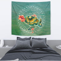 Hibiscus Turtle Swimming Tapestry - Polynesian Pride