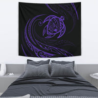 Hawaii Turtle Tapestry - Purple - Frida Style Wall Tapestry 130cm*150cm Black - Polynesian Pride