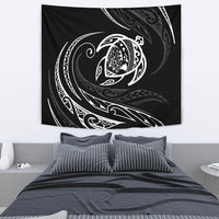 Hawaii Turtle Tapestry - White - Frida Style Wall Tapestry 130cm*150cm Black - Polynesian Pride
