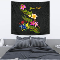 Cook Islands Polynesian Custom Personalised Tapestry - Plumeria Tribal - Polynesian Pride