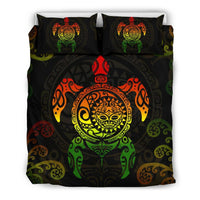 Maori Turtle Bedding Set Koru Fern Rasta - Polynesian Pride