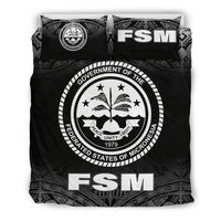 Federated States Of Micronesia Duvet Cover Set - Black Fog Style - Polynesian Pride