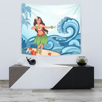 Hula Dance Cartoon Tapestry - Polynesian Pride