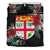 Fiji Duvet Cover Set - Fiji Coat Of Arms Hibiscus - Polynesian Pride