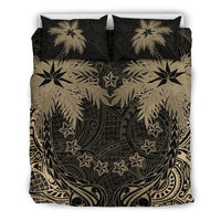 Cook Islands Coconut Bedding Set (Duvet Cover) Black & Gold - Polynesian Pride