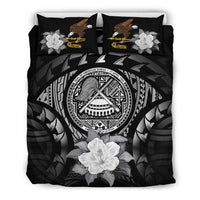 American Samoa Duvet Cover Set - American Samoa Seal & Gray Hibiscus - Polynesian Pride