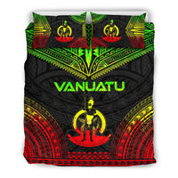 Vanuatu Polynesian Chief Duvet Cover Set - Reggae Version Art - Polynesian Pride